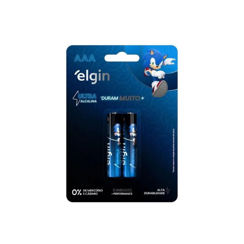 Pilha AAA Alcalina Ultra Alta Durabilidade Cartela com 2 Unidades Elgin - Elgin - Agro