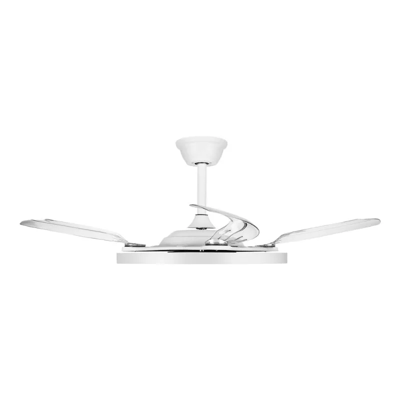 Ventilador De Teto Retrátio Silence Air Pro Com 4 Pás 6 Niveis De Velocidade e Iluminação Led Com 3 Opções De Cor 30W Bivolt Branco Elgin - Elgin