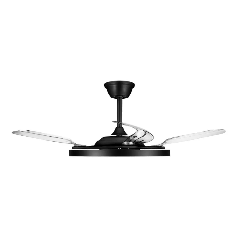 Ventilador De Teto Retrátio Silence Air Pro Com 4 Pás 6 Niveis De Velocidade e Iluminação Led Com 3 Opções De Cor 30W Bivolt Preto Elgin