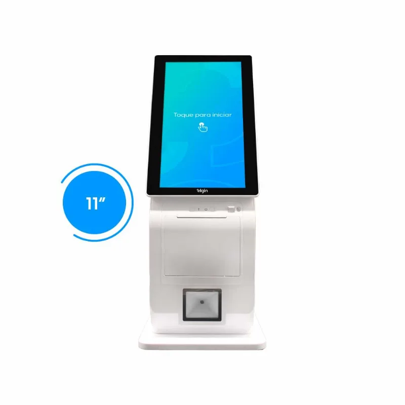 Terminal de Atendimento Kiosk MK 11 – Android Tela Touch 11,6” Leitor com Sensor de Presença Impressora 250MM/S