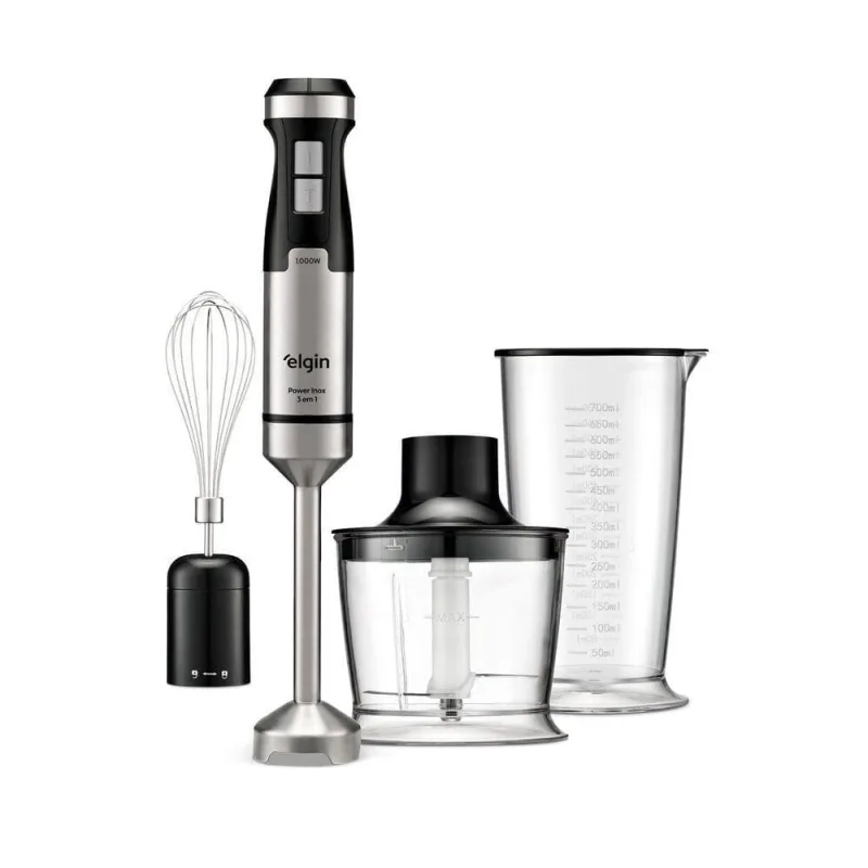 Mixer de Mão 3 em 1 Elgin Mixer Power Inox 1000W Inox 110V - Elgin