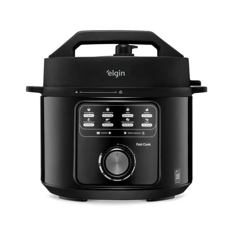 Panela de Pressão Elétrica Elgin Fast Cook 4L 900W Preto 110V - Elgin