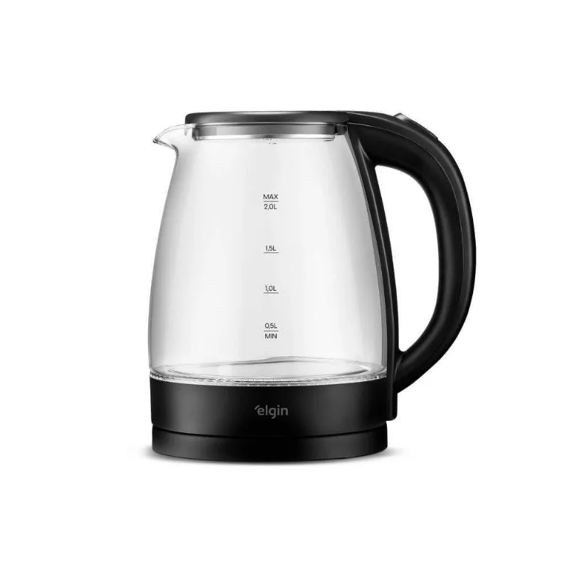 Chaleira Elétrica Elgin Visio Glass 1200W 2L Preto 110V - Elgin