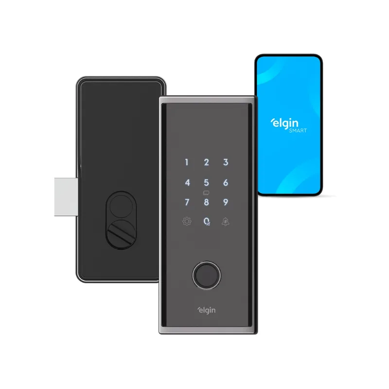 Fechadura digital de sobrepor Smart Forti One S - Inteligente Biometria Senha Tag ou via App Preto