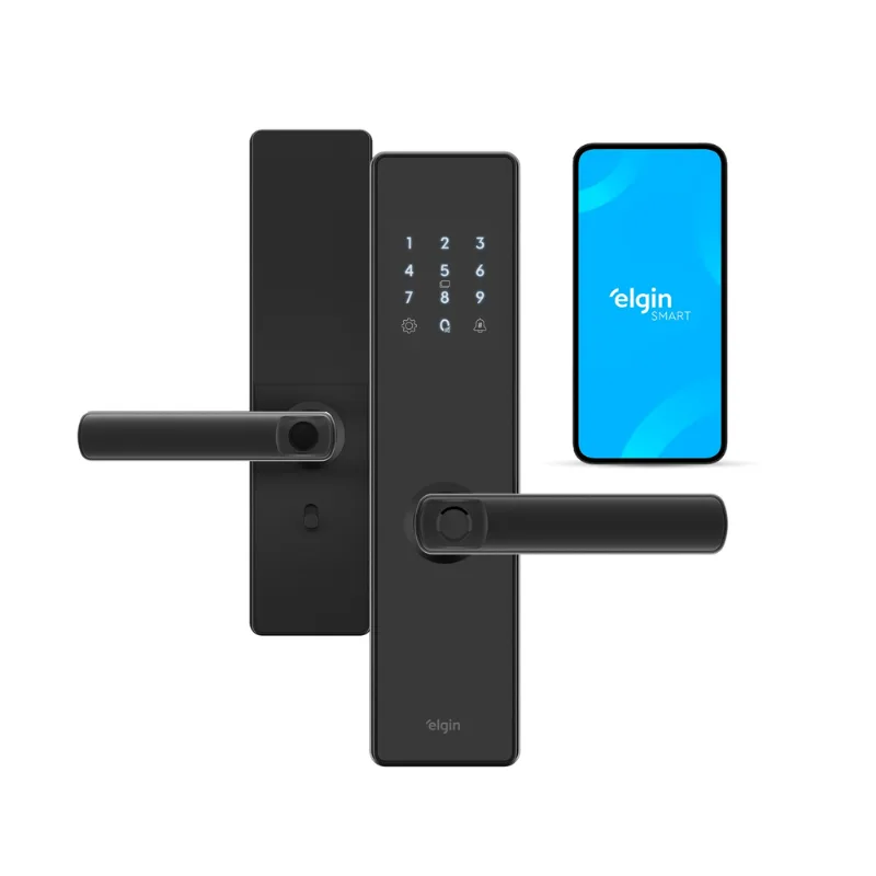 Fechadura digital de embutir Smart Forti One E - Inteligente Biometria Senha Tag ou via APP Preto