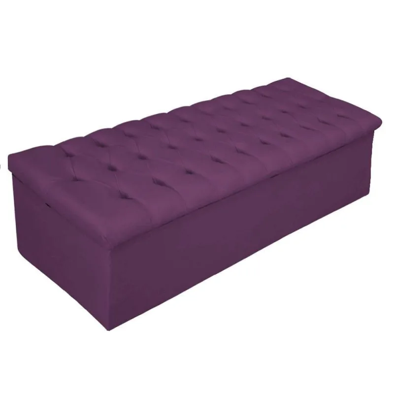 Calçadeira Baú Estofada Mel 140 Cm Casal Suede Roxo - Não Disponível