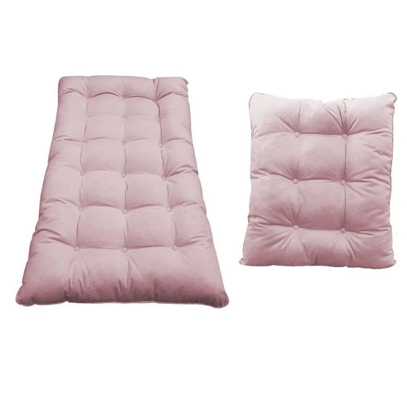 Kit Almofadas Para Poltrona e Puff Costela Corano Rosa Bebê