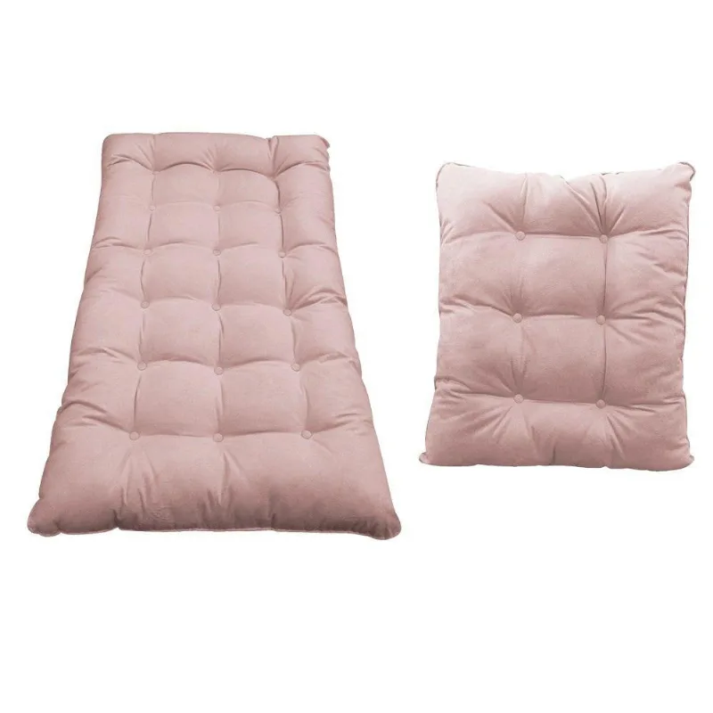 Kit Almofadas para Poltrona e Puff Costela Suede Rosê