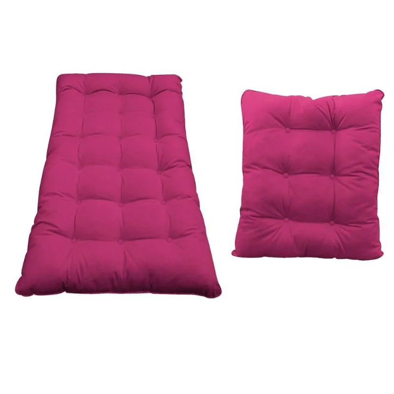 Kit Almofadas para Poltrona e Puff Costela Suede Pink