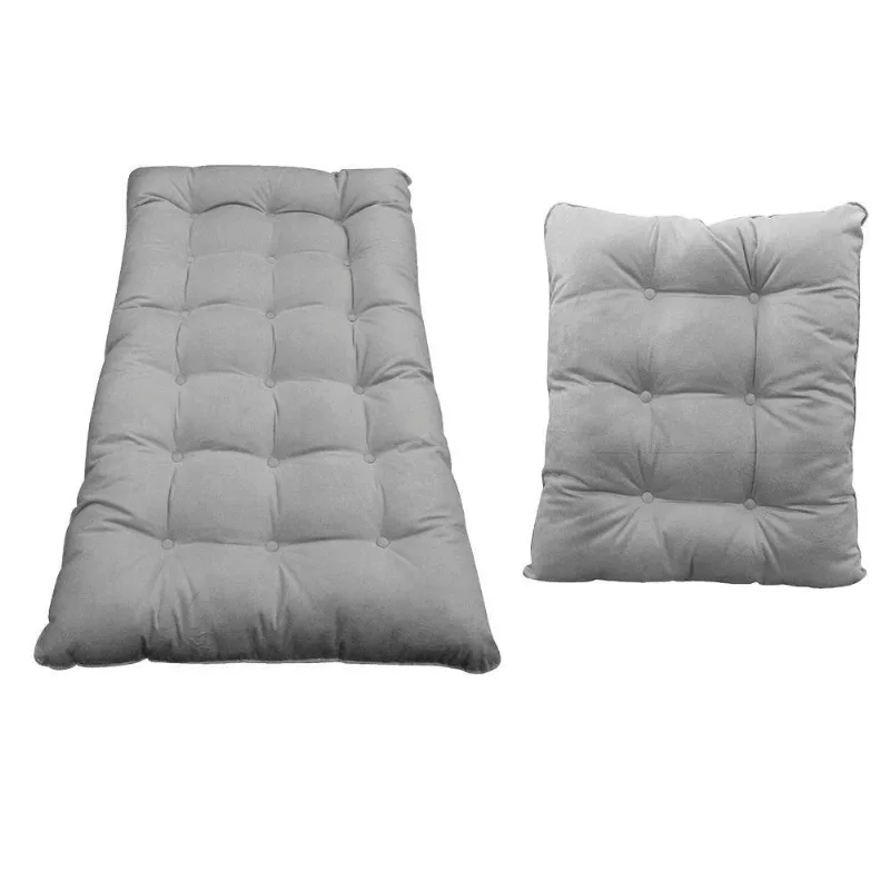 Kit Almofadas Para Poltrona e Puff Costela Suede Cinza