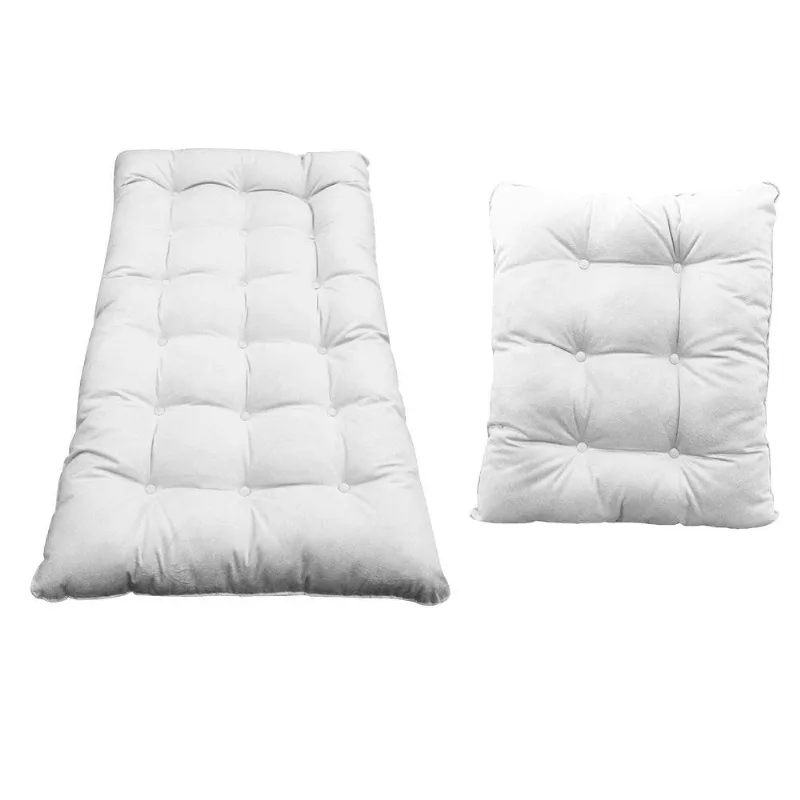 Kit Almofadas para Poltrona e Puff Costela Suede Branco