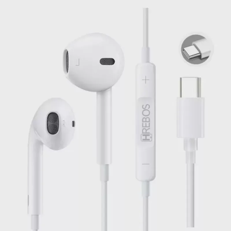 Fone De Ouvido Tipo C com Microfone Hrebos Hs-51