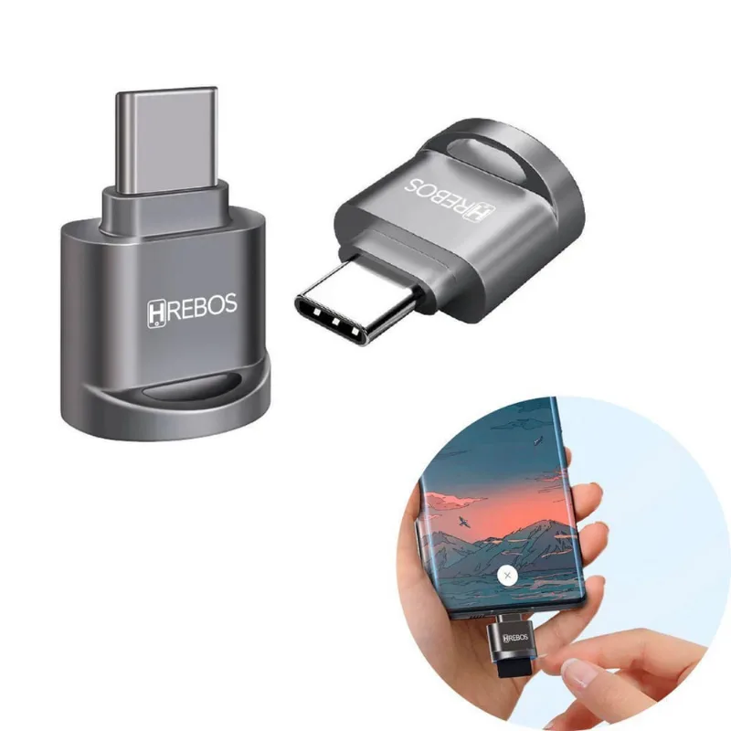 Leitor De Cartão Microsd Hrebos Para Dispositivos Usb Tipo-C