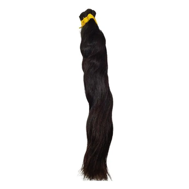 Cabelo Humano Bruto 100Gr 55Cm Castanho