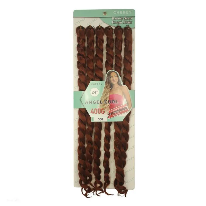 Aplique Crochet Braid Volume Extra 400g Cherey Fibra Sintética 60cm Cor 350 Cabelo Angel Curl 400G Pacotão Cherey