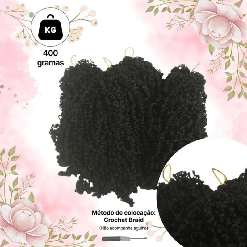 Cabelo Crochet Braid Plus Cacheado 400G