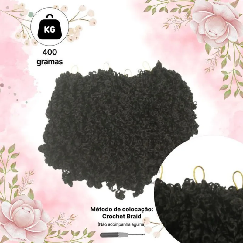 Cabelo Crochet Braid Plus Cacheado 400G