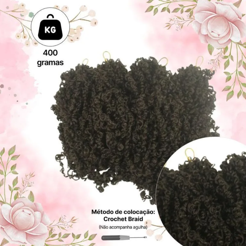 Cabelo Crochet Braid Plus Cacheado 400G