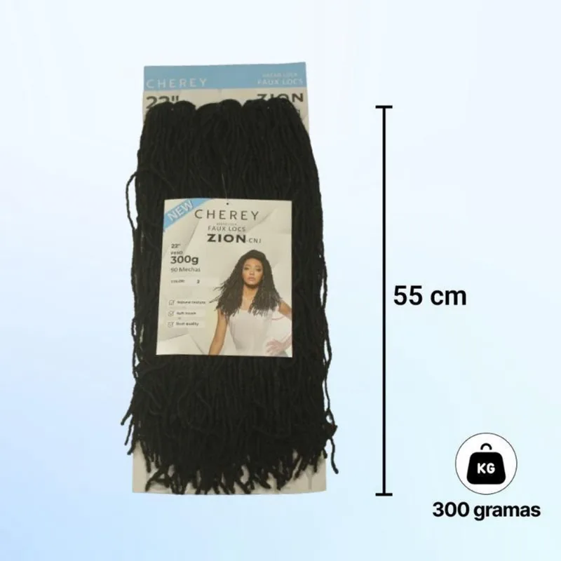 Cabelo Dread Faux Locs Zion 300G 55 Cm