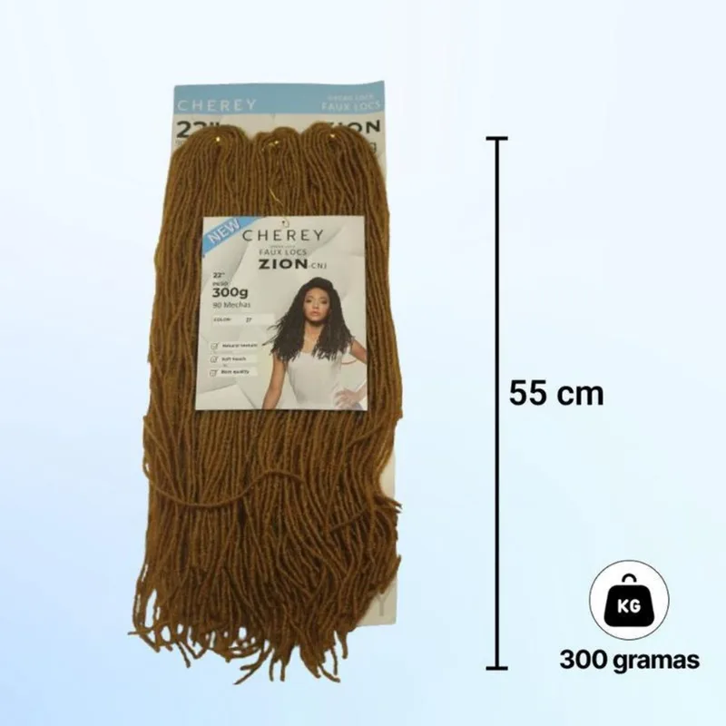 Cabelo Dread Faux Locs Zion 300G 55 Cm