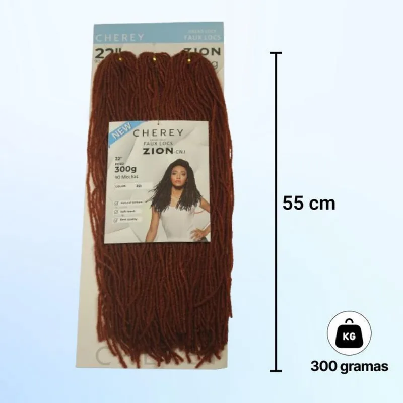Cabelo Dread Faux Locs Zion 300G 55 Cm