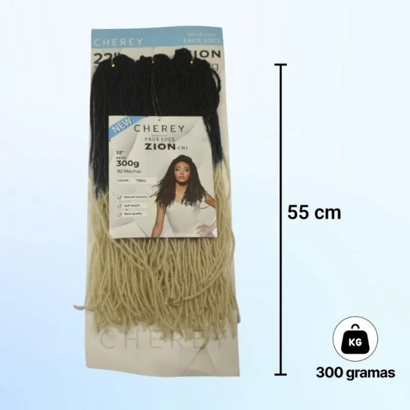 Cabelo Dread Faux Locs Zion 300G 55 Cm