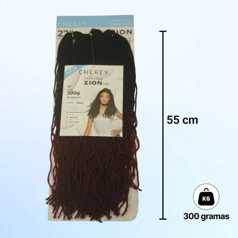 Cabelo Dread Faux Locs Zion 300G 55 Cm