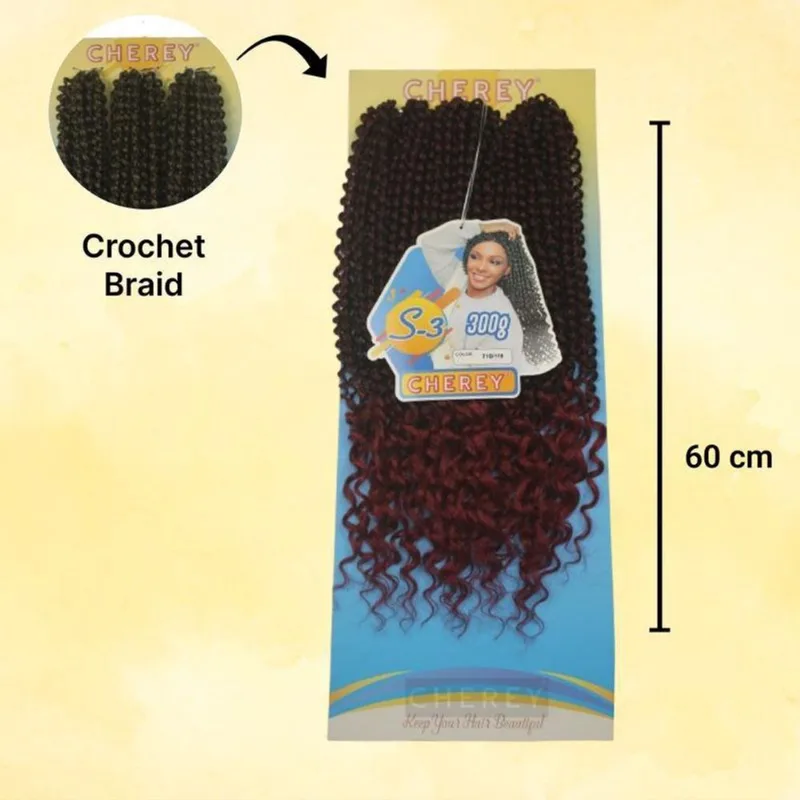 Cabelo S3 Fibra Sintética 300G Para Crochet Braid