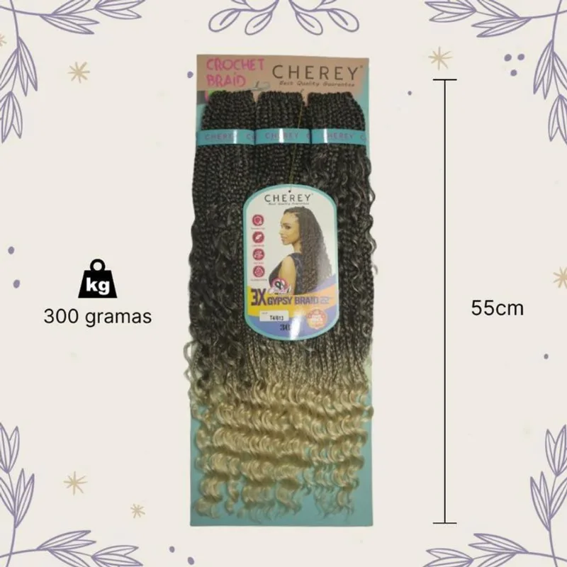 Aplique Gypsy 3X Cabelo Boho Box 300Gr Crochet Braid
