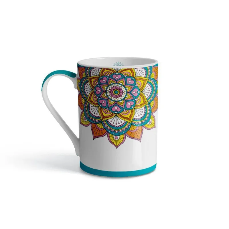 Caneca De Porcelana Mandala 370ml Up Home - Ud249 Branco