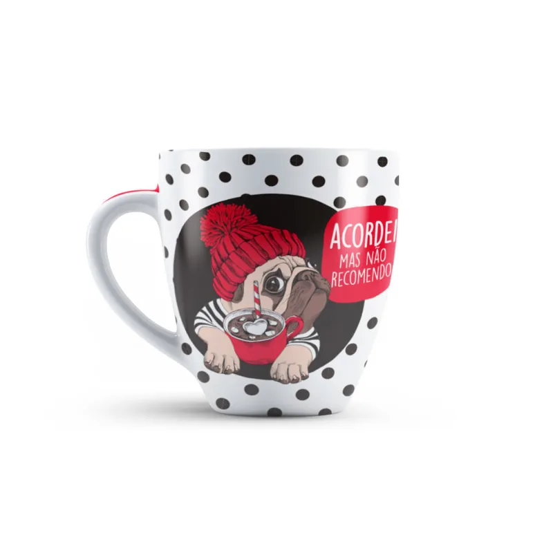 Caneca de Porcelana Pug 440ml Up Home - UD250 UD250