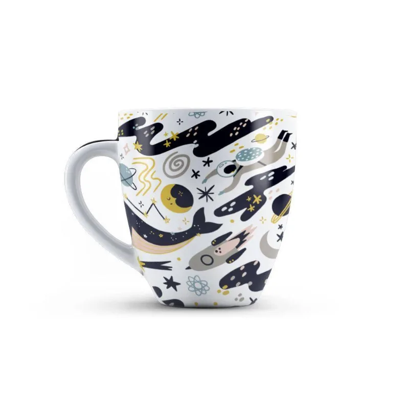 Caneca De Porcelana Space 440ml Chá Café água Up Home Ud254 Branco