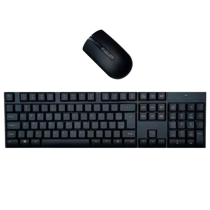 Teclado e Mouse Multilaser Sem Fio 2.4ghz 1600dpi USB Bulk Preto TC269 (MP)