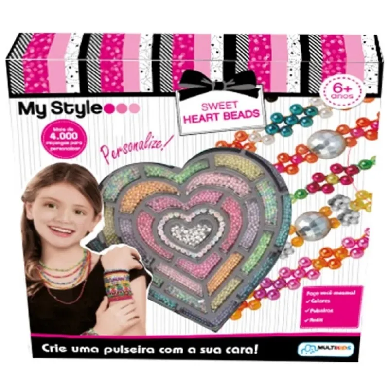 Conjunto Miçangas MY STYLE Sweet Heart Beads Multikids BR1275