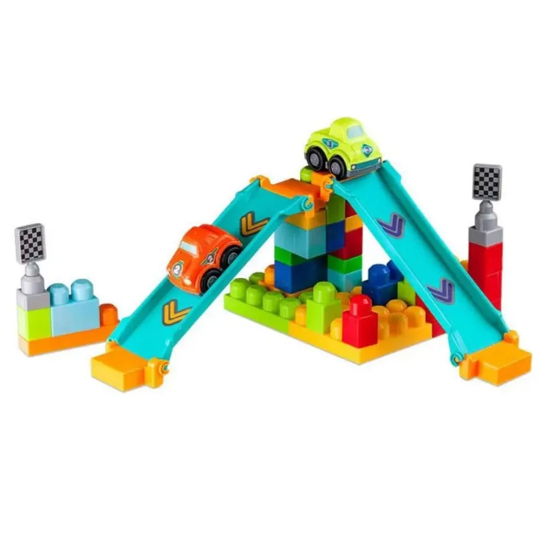 Cubic Jr Blocos de Montar Pista C/2 Carros - 40pçs - Multikids - UNICA