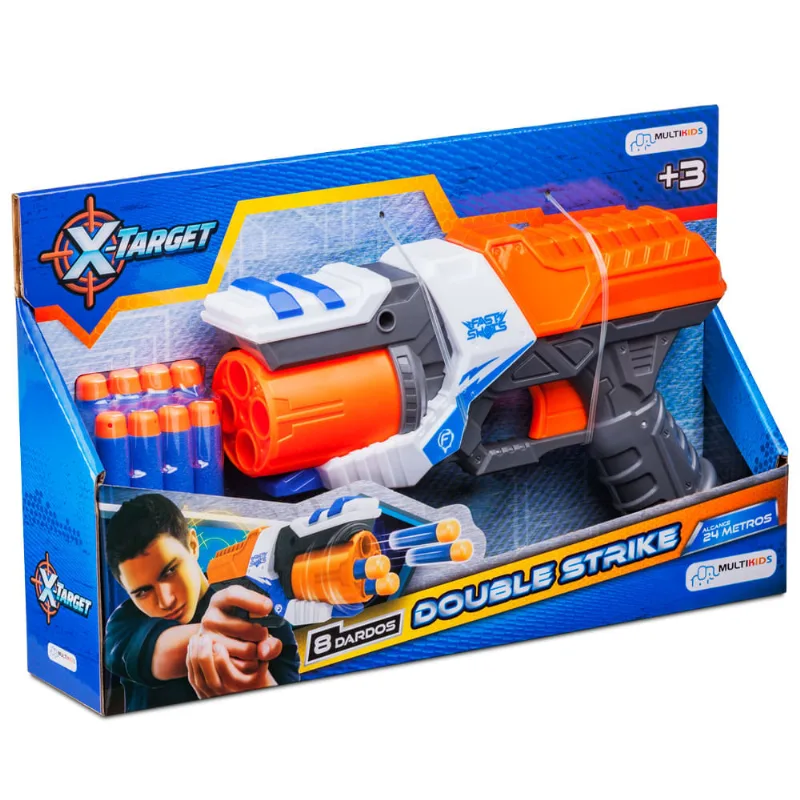 Lançador de Dardos X-Target Double Strike Com 8 Dardos Multikids - BR1456