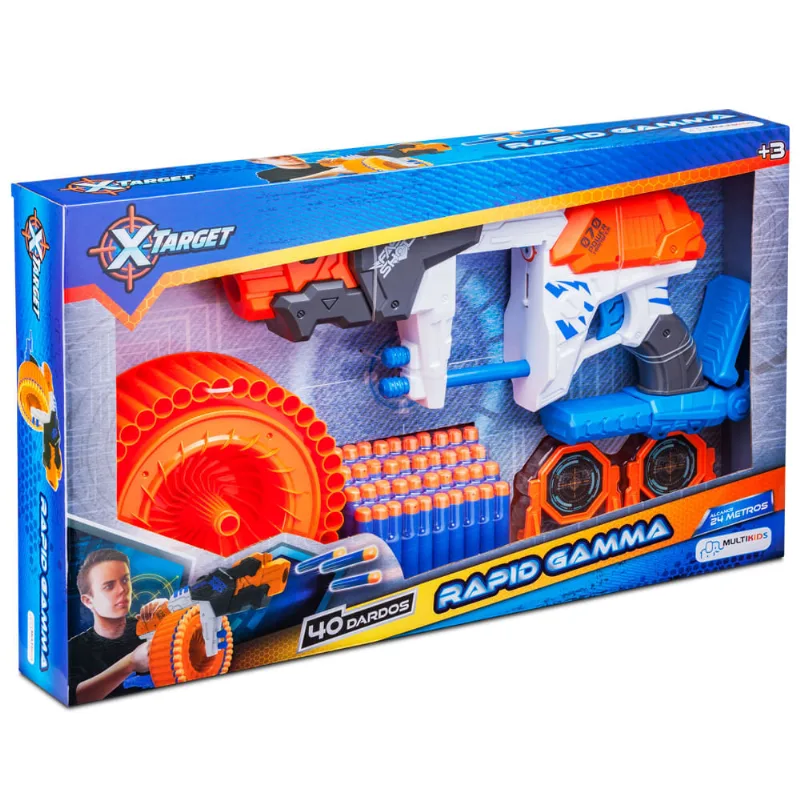 Lançador de Dardos X-Target Rapid Gamma Com 40 Dardos Multikids - BR1458