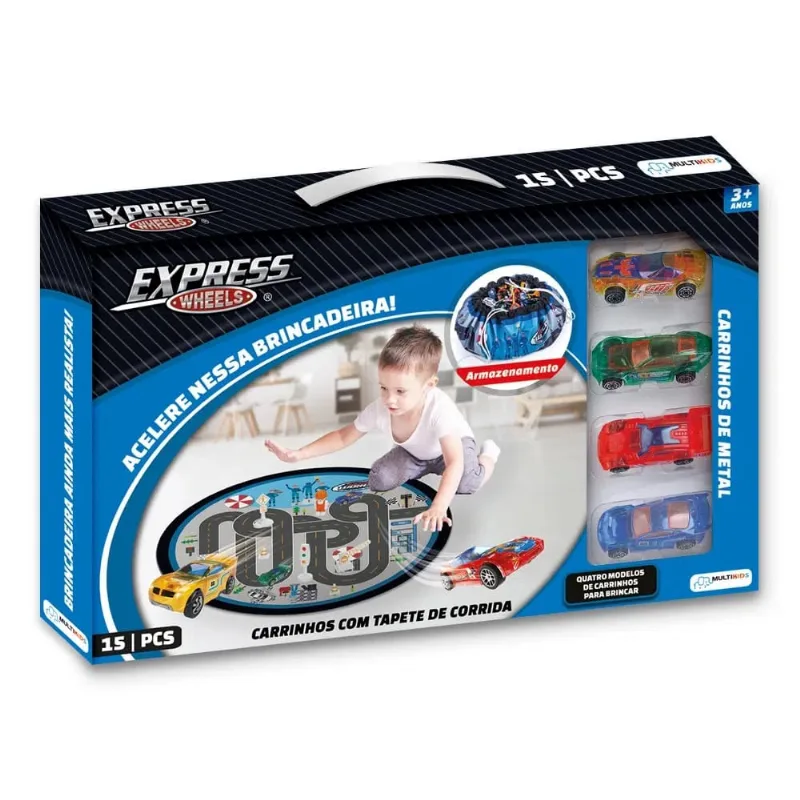 Express Wheels Tapete de Atividades Com Carrinhos Corrida - Multikids BR1434