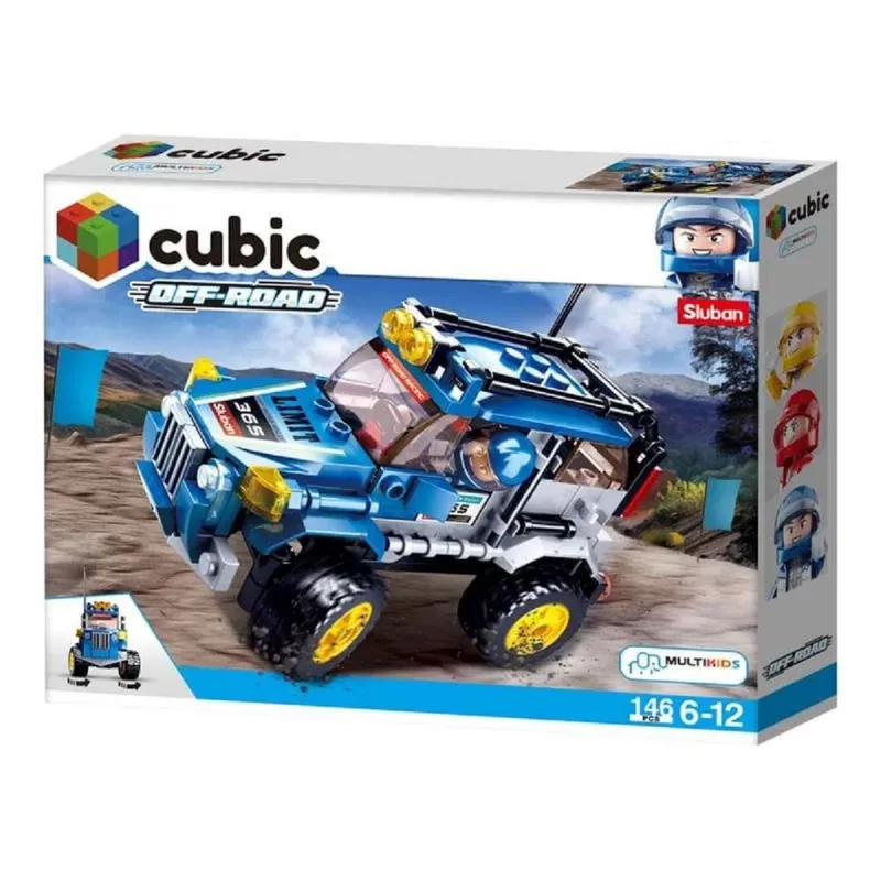 Blocos De Montar Carro Cubic Adventure Off Road 146 Peças Multikids Br1482