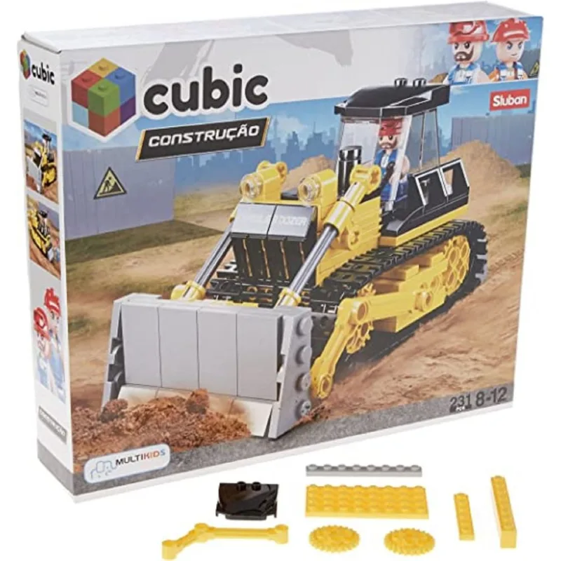 Blocos De Montar Cubic Escavadeira 231 Peças Multikids Br1490