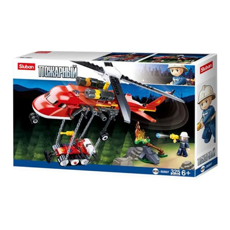 Blocos de Montar Cubic Bombeiro e Helicóptero 325 Pçs Multikids