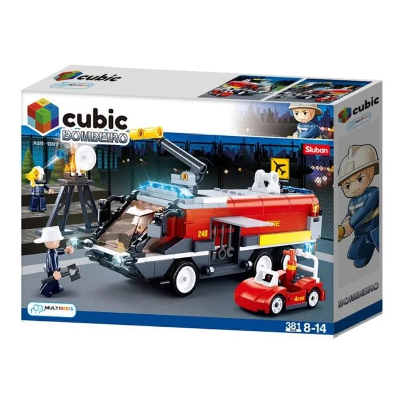 Blocos de Montar Cubic Bombeiro Resgate Aeroporto 381 Pçs Multikids