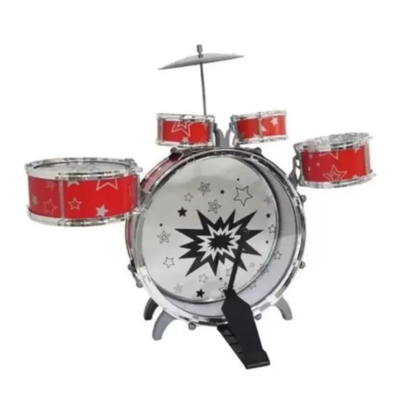 Bateria Rock Star Vermelho Dó Ré Mi Fun Multikids BR1533