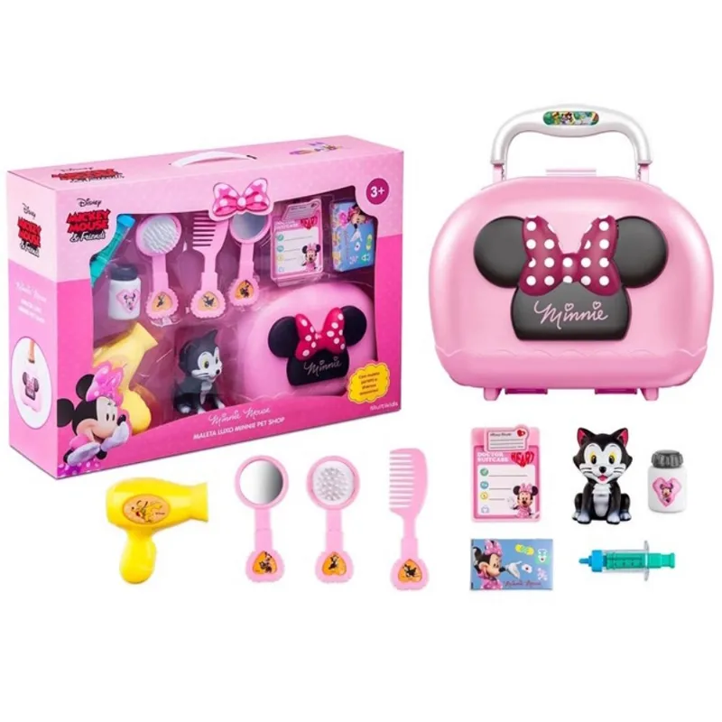 Minnie Maleta Pet Shop De Luxo Com Acessórios Mickey e Seus Amigos - Disney - Multikids - BR1562