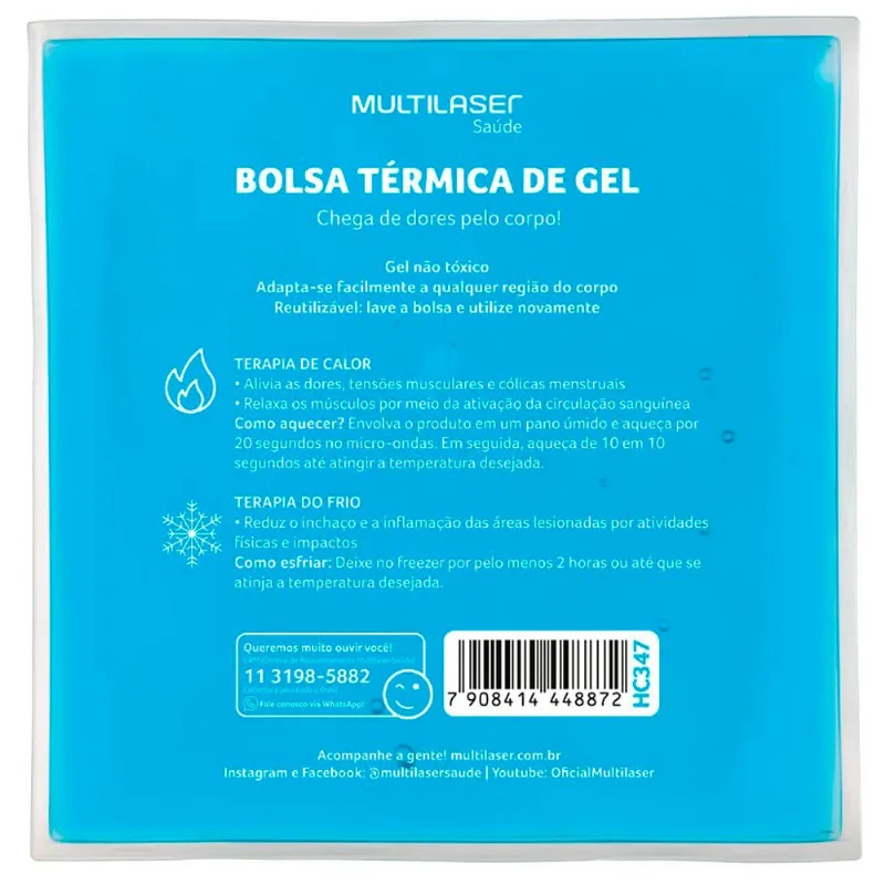 Bolsa Térmica Transparente em Gel Multilaser Saúde Tamanho P - HC347