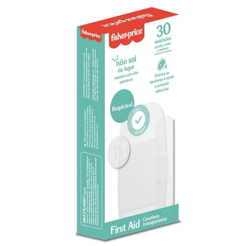Curativo Transparente - Caixa Com 30 - Fisher Price - Hc566 Transparente