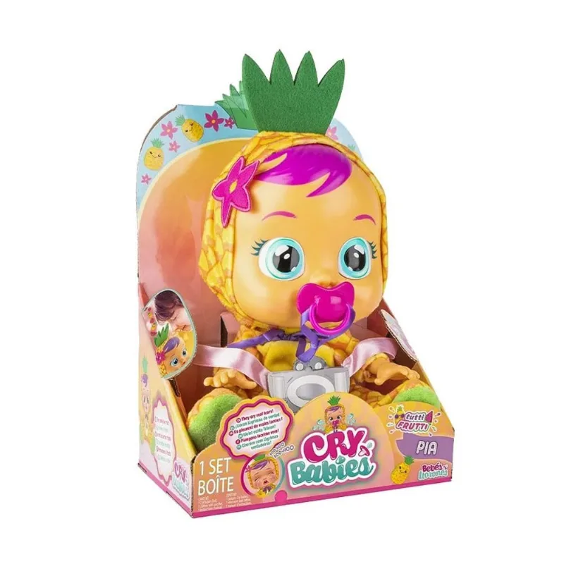Boneca Cry Babies Tutti-Frutti Pia Abacaxi c/ Cheirinho - Multikids