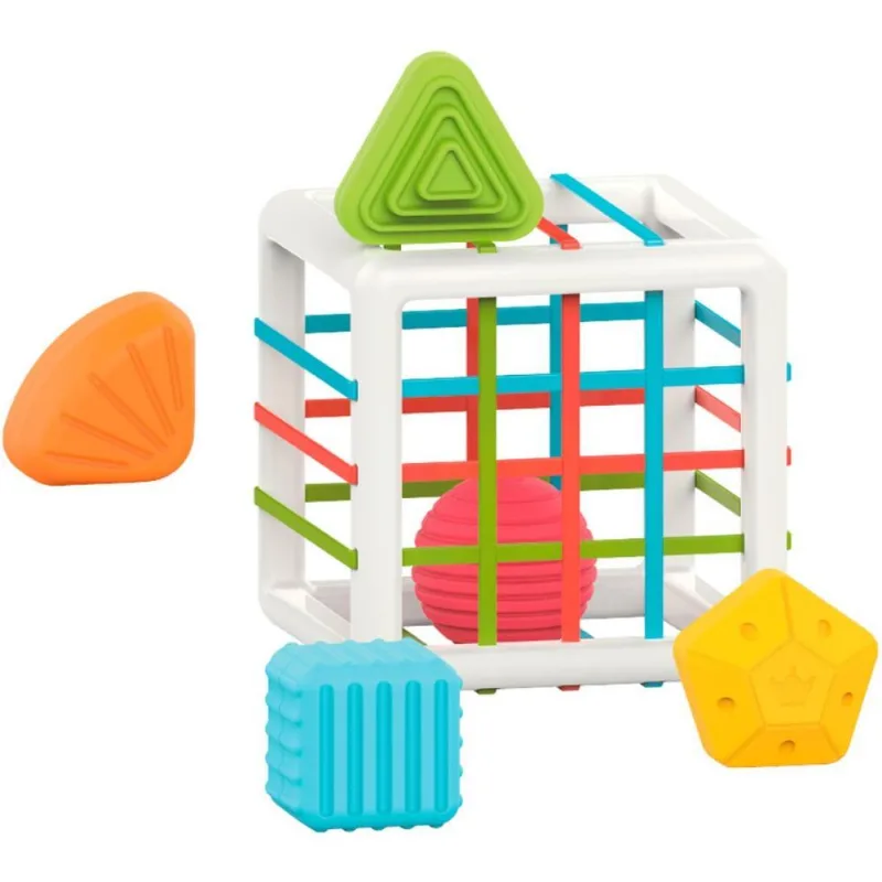 BRINQUEDO PARA BEBE CUBO ELASTICO C/ 6 BLOCOS