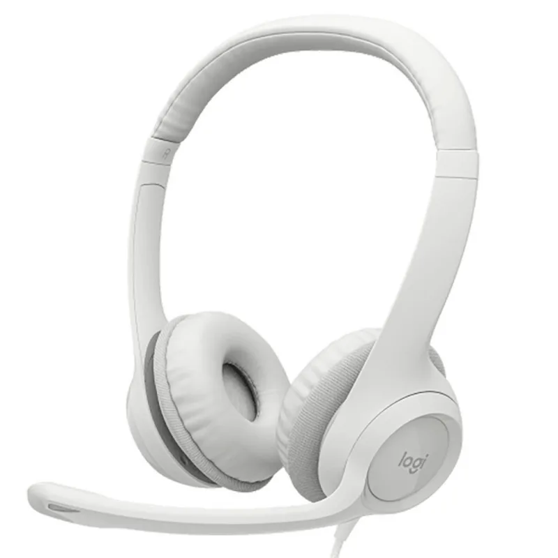 Headset Com Fio Logitech Branco H390