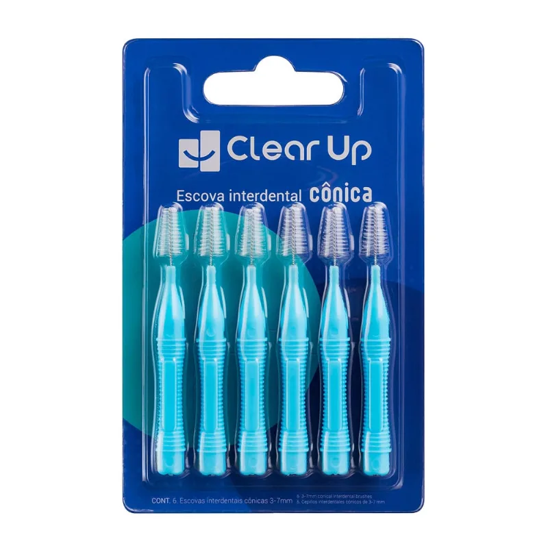 Escova Interdental Cônica 6 unidades Clear Up Multi Saúde - HC599 HC599